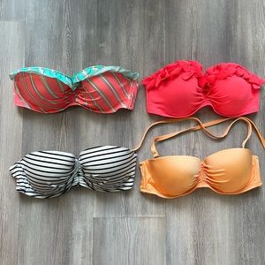 Victoria’s Secret flirt bandeau bikini tops 36C & 34D